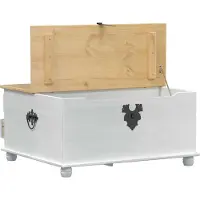 vidaXL Coffre de rangement blanc 90 x 78 x 45 cm en pin massif