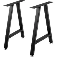 Vevor Pieds de Table Métal 2PCS Kit Pieds Meuble Acier Industriel 71,1x45 cm Forme A Charge Capacité 363 kg avec 4 Protecteurs Sol pour Table à Manger Table Basse Bureau de Travail Intérieur Extérieur