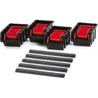 Prosperplast Sada boxů SETTRUCK s lištou na zeď 580x230x130 (16 boxů+5 lišt)
