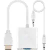Pro goobay - Adaptateur audio/vidéo - HDMI mâle pour HD-15 (VGA), mini-phone stereo 3.5 mm femelle - 2.5 cm - blanc