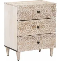 vidaXL Armoire de lit Blanc 50 x 33 x 60 cm Bois de mangue massif