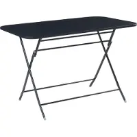 En.casa Table pliante 'Sande' rectangulaire acier 71x70x110 cm noir