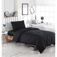 L'essentiel Maison , Düzboya- ELR1306, Noir, Couettes, 65 % coton / 35 % polyester
