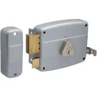 Cisa 50421.60.2 oplegslot met vaste buitencilinder doornmaat 60 zilver - Din R zilver (Cylindre externe)