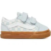 Vans Baskets basses enfant Old Skool V Gum Check Dawn Mist filles - Bleu - 23 1/2