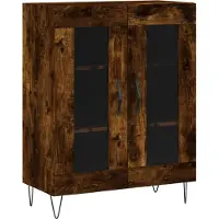 vidaXL Highboard chêne fumé 69,5x34x180 cm bois composite