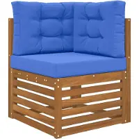 vidaXL Coussin de canapé d'extérieur 3 pcs Bleu royal Polyester