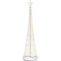 vidaXL Arbre de Noël LED Blanc chaud 51 x 51 x 190 cm Métal