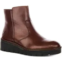 Rieker Braune Keilstiefeletten aus Leder für Damen