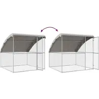 vidaXL Cage à poules, 2 pièces, argent, 400 x 200 x 200 cm, acier galvanisé