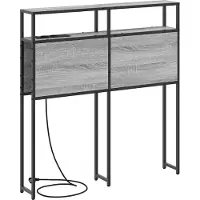 vidaXL Tête de lit avec rangement, gris, bois de Sonoma