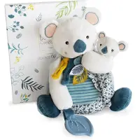 Doudou et Compagnie Animal en peluche Yoca Le Koala Pantin GM avec bébé et anneau de dentition
