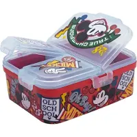 Disney Boîte à goûter Mickey Mouse pour enfants XL - Boîte à lunch avec 3 compartiments & design sympa