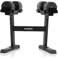 Hammer Sport Smartlock Dumbbell Set With Stand 64kg Argenté 64 kg