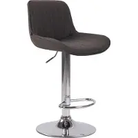CLP Tabouret de bar Lentini, revêtement en tissu, pivotant et réglable en hauteur | Couleur : gris foncé. Structure : chromée