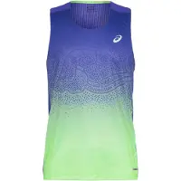 Asics T-Shirt fonctionnel 'ROAD' bleu marine / vert clair / violet