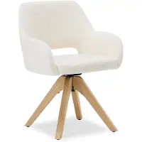 Homestyle4u Chaise de Salle à Manger Moderne Tissu Teddy Blanc Design Chaise de Cuisine Chaise pas Cher Fauteuil Rembourrée