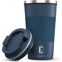 Castagnola Mug isotherme - Mug à café à emporter - Mug de voyage pour café et thé - Mug à thé - 510 ml - Acier inoxydable - Bleu foncé