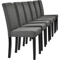 En.casa Chaise de salle à manger 'Hamburg' (lot de 6) Chaise rembourrée textile pieds en bois gris foncé