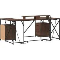 vidaXL Bureau , couleur marron, imitation chêne, matériau composite en bois