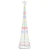 vidaXL Arbre de Noël LED multicolore, 190 cm, en métal, marque
