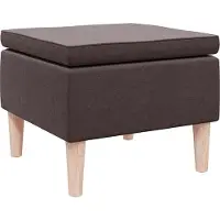 vidaXL Tabouret avec pieds en bois Marron foncé Tissu