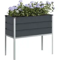 vidaXL Jardinière Anthracite 100 X 45 X 90 Cm Acier Galvanisé