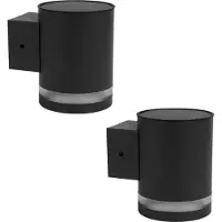 Lumisky 2 Appliques Murales Solaires Abs Noir H11,5cm