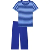 Schiesser Pyjama 'Casual Essentials' bleu roi / bleu foncé