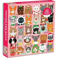 Galison Puzzle carré Chats à Noël 500 pièces