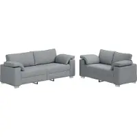 vidaXL Ensemble de Canapés 2 pcs Gris clair 219 x 77 x 82 cm tissu