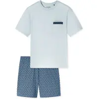 Schiesser Pyjama court 'Comfort Nightwear' bleu marine / bleu clair