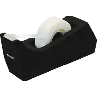 3M C38BK Dévidoir de ruban de bureau 1'' core Base lestée antidérapante Noir