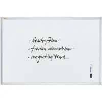 Franken Tableau blanc X-tra!Line - laqué - cadre alu - l. 600 x H 450 mm - avec auget