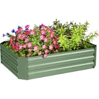 Outsunny Bac à plantes surélevé en acier, bac à fleurs empilable, bac à légumes 120x90x30cm pour le jardin et le balcon, bac à fleurs, plantes et légumes