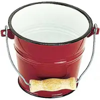 Ibili Seau universel -Roja, acier émaillé, 22 cm, rouge/blanc