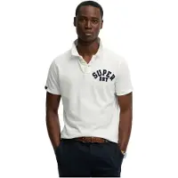Superdry pour homme. M1110471A Polo Vintage Athletic blanc (M), Casuel, Coton, Manche courte