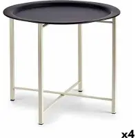 Gift Side table White Black Metal 52 x 44 x 52 cm (4 Units) (52 x 52 cm)