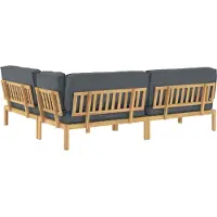 vidaXL Ensemble de canapés avec coussins Uni 4 pièces Anthracite Bois massif Acacia