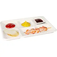 Papstar 25 plateaux-repas, Contenant à usage unique, Blanc