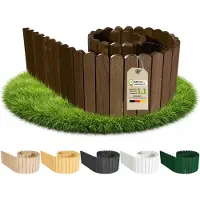 Pemicont Floranica Palissade de jardin bois sans piquets 200 x 20 cm, Marron – pin en rouleau, à enterrer ou en habillage