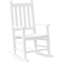 vidaXL Chaise à bascule enfants blanc bois de peuplier massif