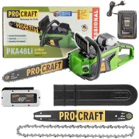Procraft Tronçonneuse sans fil PKA48Li 40 V 406 mm sans balais + 1 batterie 8,0 Ah + chargeur