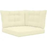 vidaXL Coussin de canapé d'extérieur 3 pcs Crème Polyester