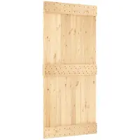 vidaXL Porte coulissante NARVIK, finition naturelle et noire, 100 x 210 cm (213,5 cm)