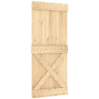 vidaXL Porte coulissante NARVIK, 90 x 210 cm (213,5 cm), finition naturelle et noire