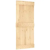 vidaXL Porte coulissante NARVIK, finition naturelle et noire, 90 x 210 cm (213,5 cm)