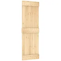 vidaXL Porte coulissante NARVIK, finition naturelle et noire, 70 x 210 cm (152,5 cm)