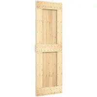 vidaXL Porte coulissante NARVIK, finition naturelle et noire, 70 x 210 cm (152,5 cm)