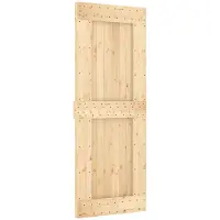 vidaXL Porte coulissante NARVIK, finition naturelle et noire, 80 x 210 cm (213,5 cm)
